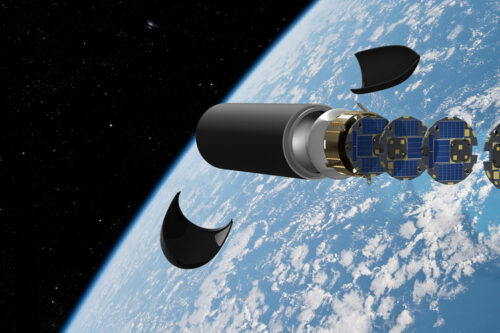 Concept Image of DiskSat Deployment (Image Courtesy of Aerospace Corporation)