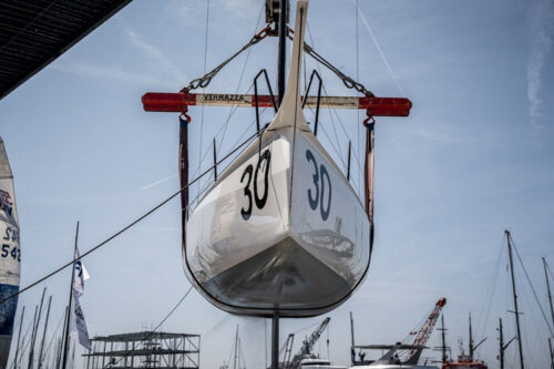 NLcomp launched the world's first recyclable production boat at The Ocean Race Grand Finale in Genoa