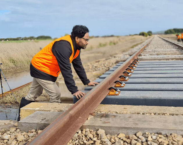 Composite railway transoms to replace timber transoms