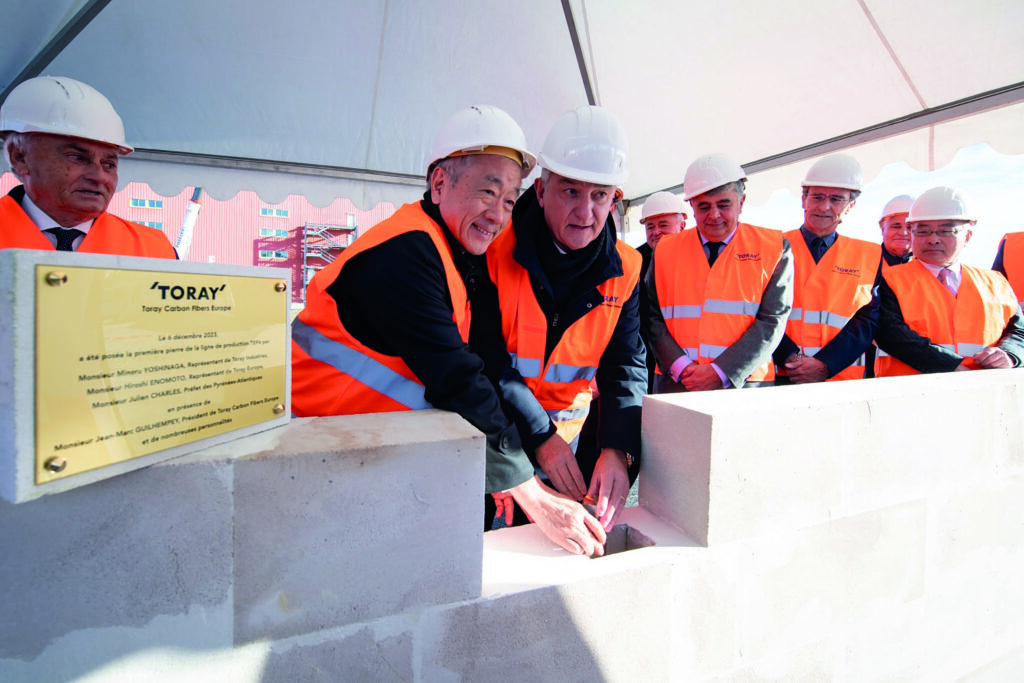 Fig. 1: Commemorative stone laid by Minoru Yoshinaga and Jean-Marc Guilhempy during the construction of the 6th production line at the Adibos site